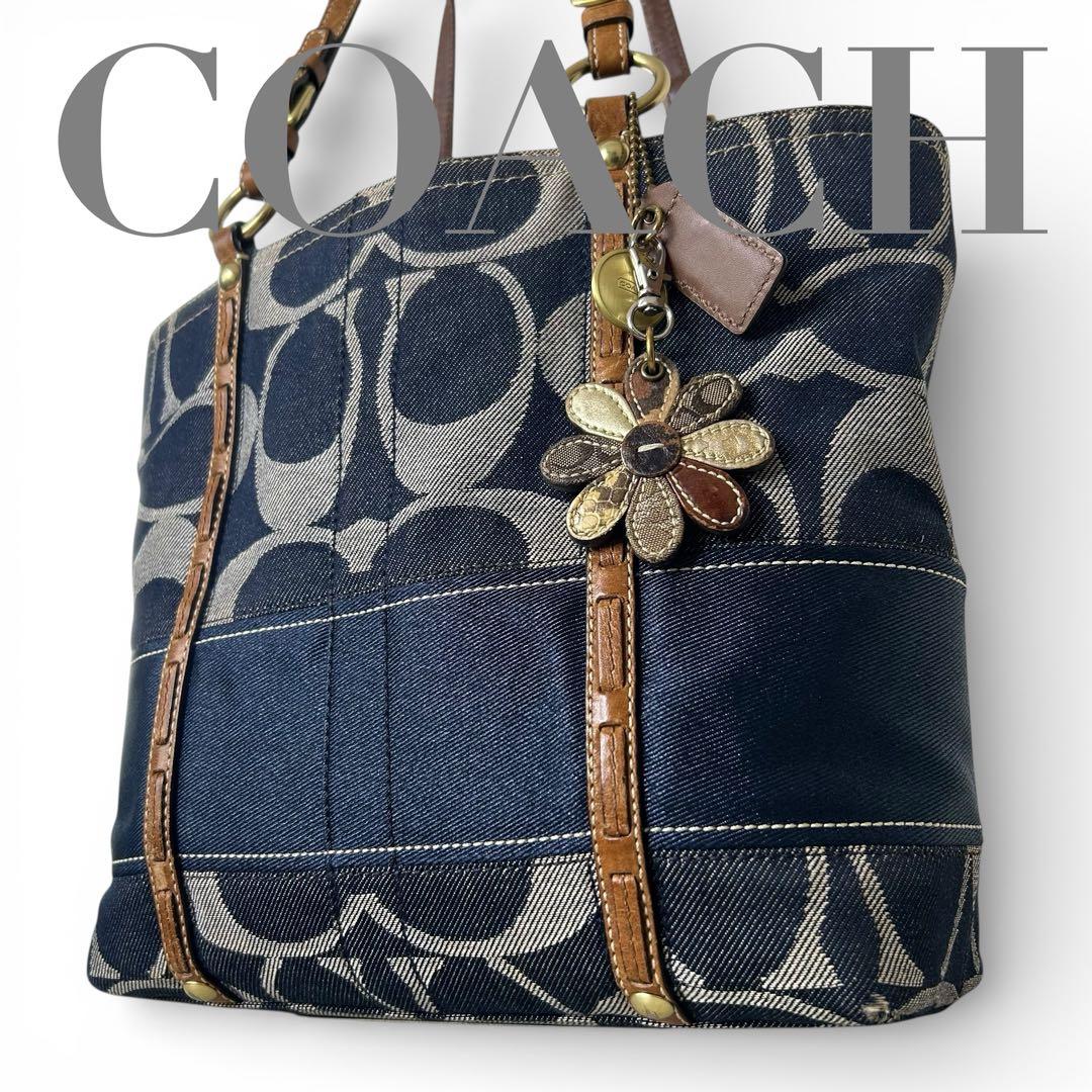 バッグ archive COACH denim tote bag Signature