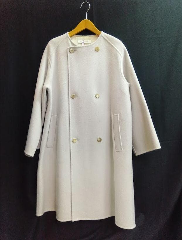 美品★ギャルリー・ヴィー ◎ウールダブルフェイス カラーレストレンチコート