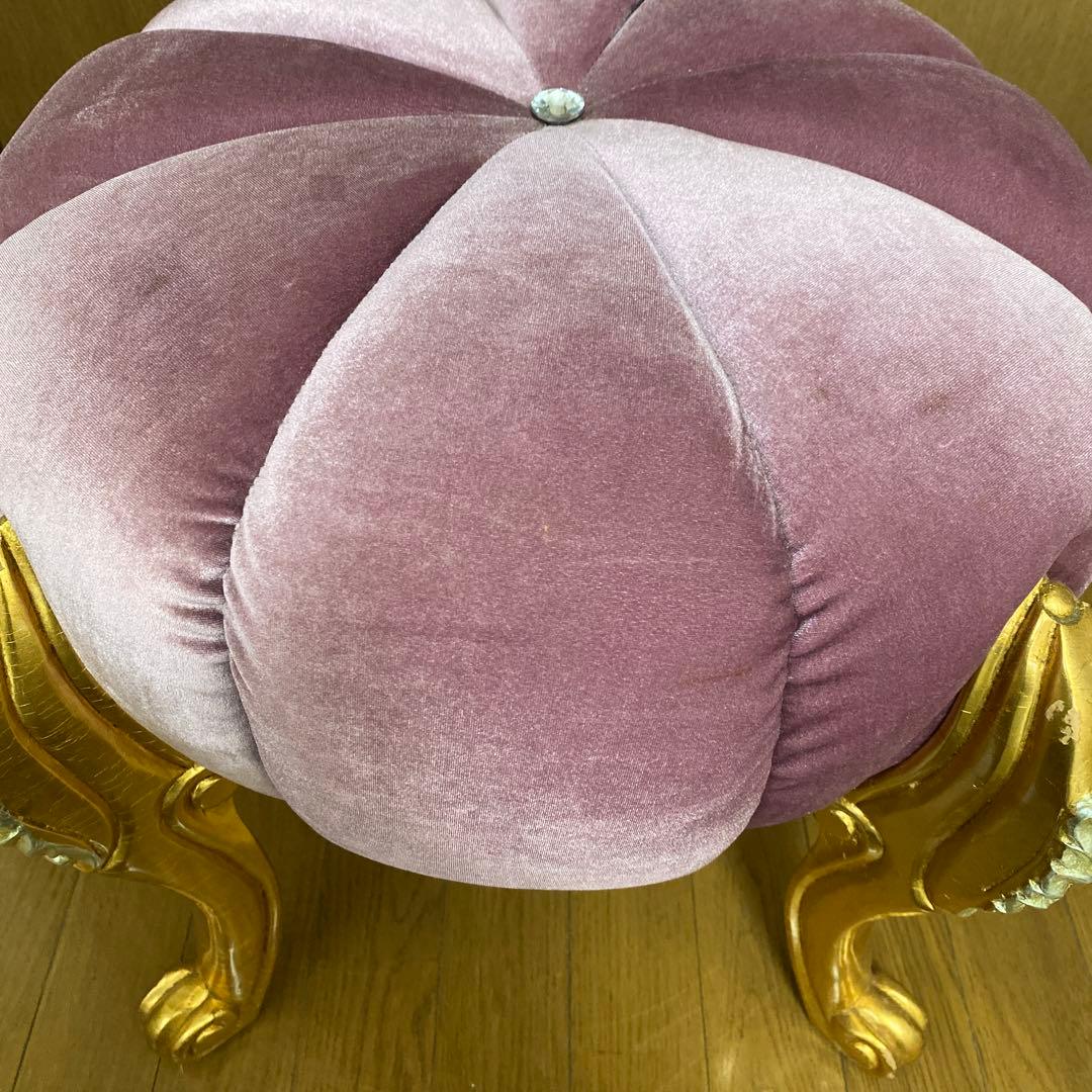 パンプキンスツール スツール パープル　紫　椅子 イス チェア 猫脚