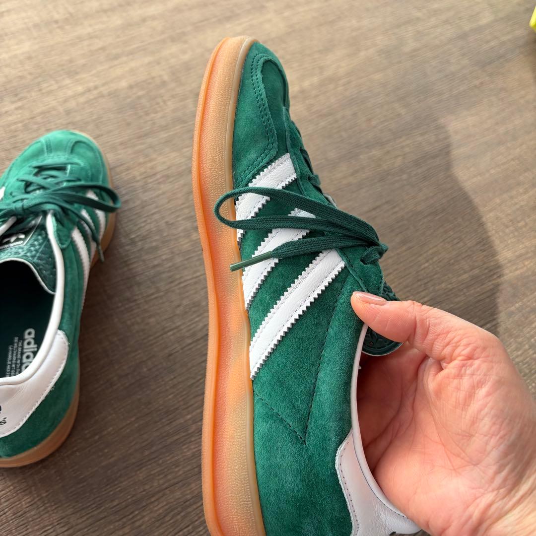 【美品】adidas ガゼル インドア グリーン 24cm スエード