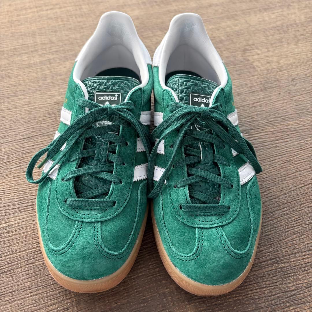 【美品】adidas ガゼル インドア グリーン 24cm スエード