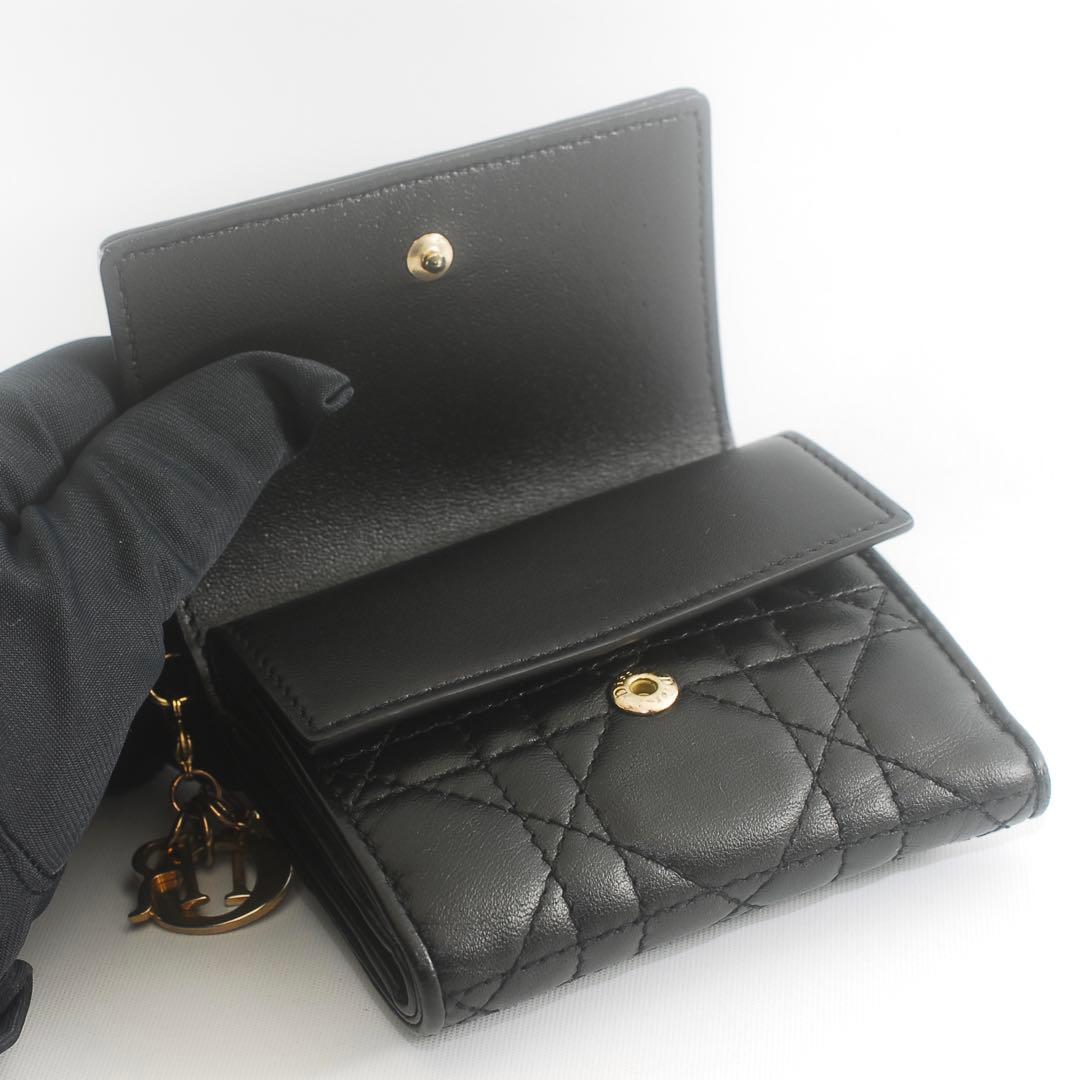 美品＊Lady Dior＊ラムスキン＊ディオール＊ロータスウォレット＊カナージュ