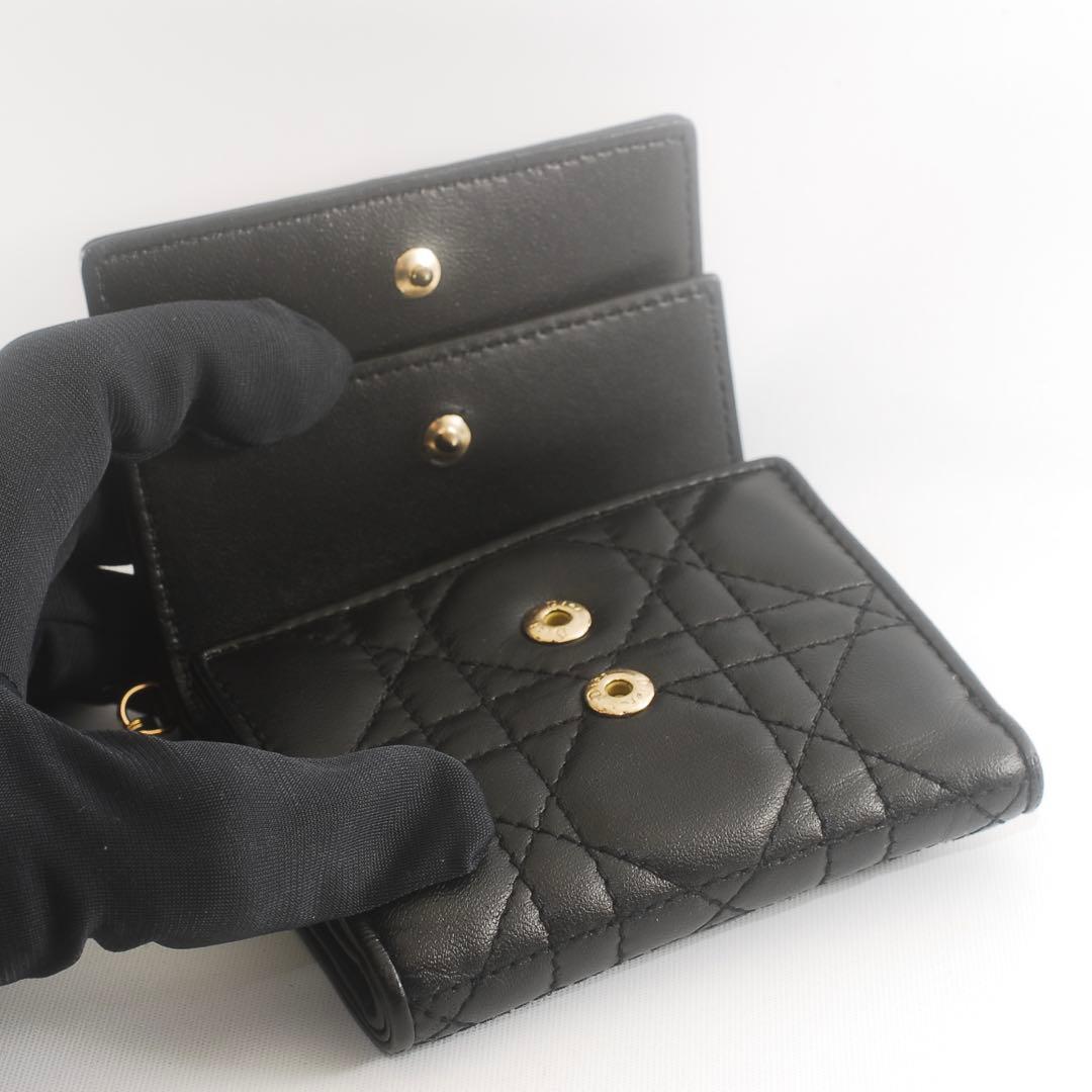 美品＊Lady Dior＊ラムスキン＊ディオール＊ロータスウォレット＊カナージュ