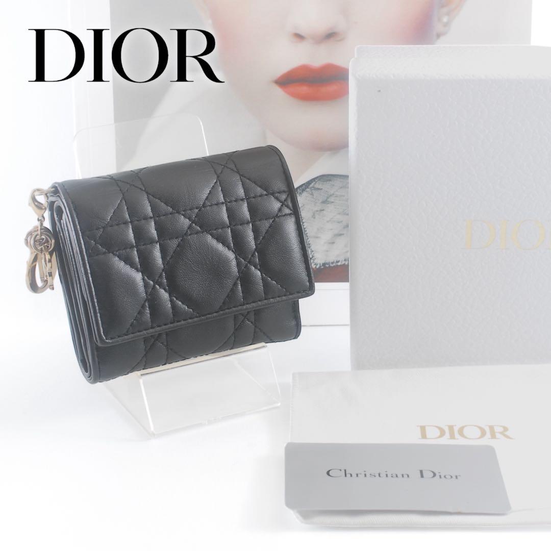 美品＊Lady Dior＊ラムスキン＊ディオール＊ロータスウォレット＊カナージュ
