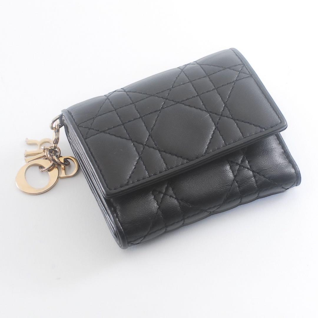 美品＊Lady Dior＊ラムスキン＊ディオール＊ロータスウォレット＊カナージュ
