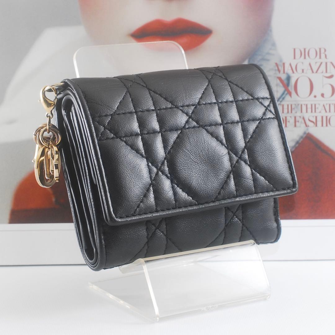 美品＊Lady Dior＊ラムスキン＊ディオール＊ロータスウォレット＊カナージュ