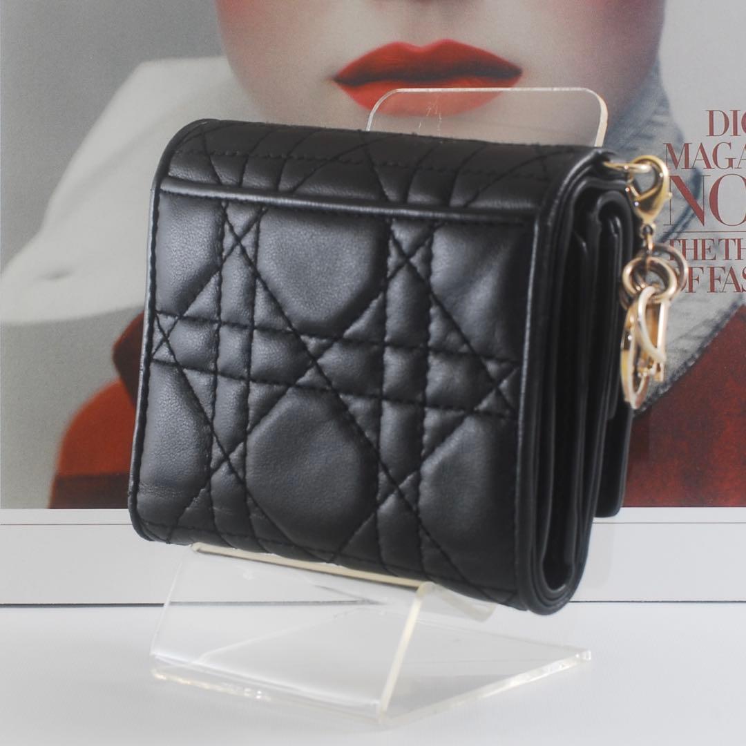 美品＊Lady Dior＊ラムスキン＊ディオール＊ロータスウォレット＊カナージュ