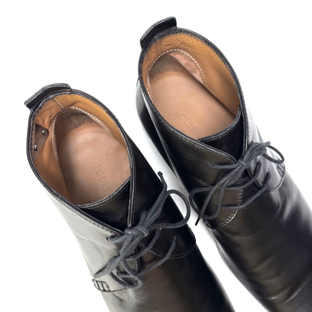 LOUIS VUITTON チャッカブーツ 6 レザー 革靴 ブラック