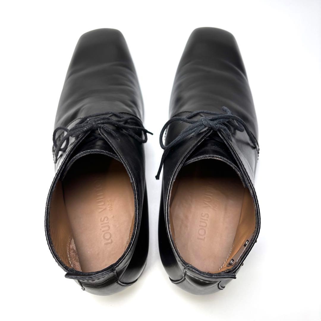 LOUIS VUITTON チャッカブーツ 6 レザー 革靴 ブラック