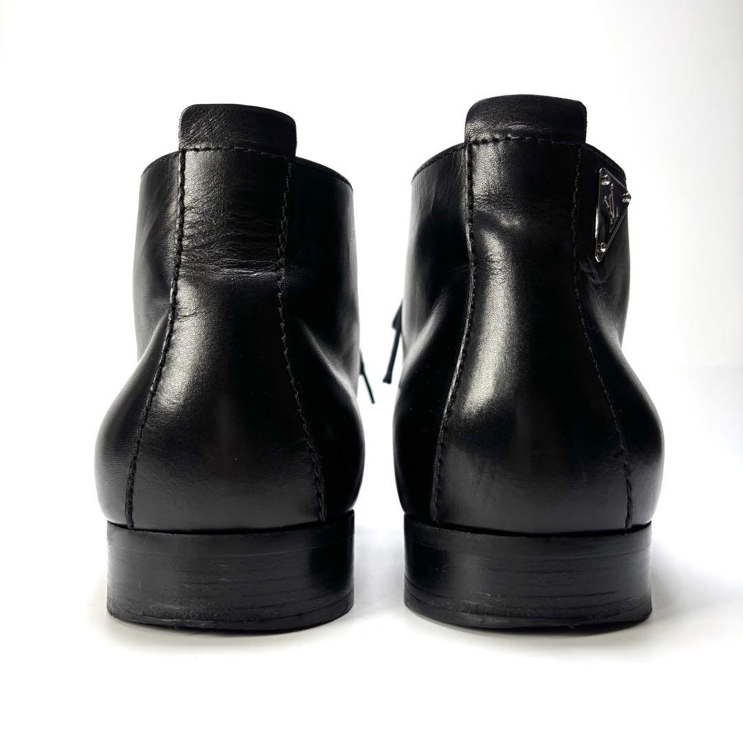 LOUIS VUITTON チャッカブーツ 6 レザー 革靴 ブラック