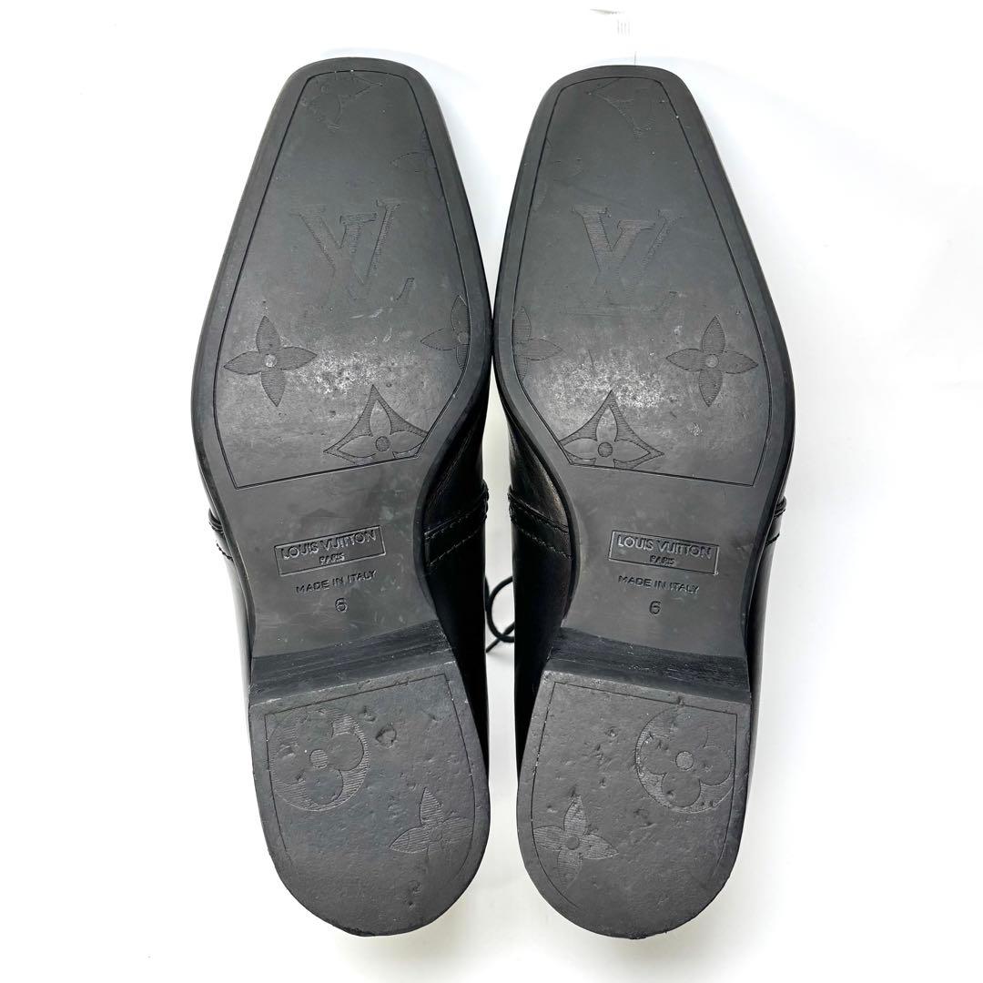 LOUIS VUITTON チャッカブーツ 6 レザー 革靴 ブラック