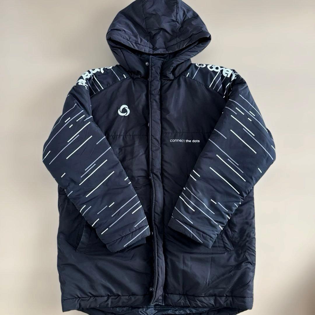 ボネーラ bonera XL ベンチコート ハーフコート　黒 ストライプ