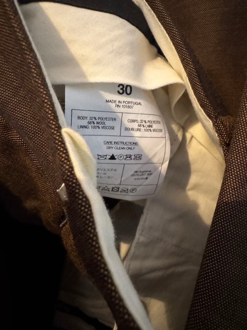 【S】Supremeシュプリームスーツダークブラウンsharkskin suit