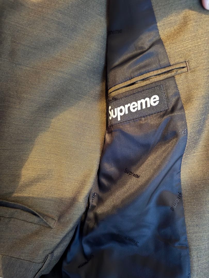 【S】Supremeシュプリームスーツダークブラウンsharkskin suit