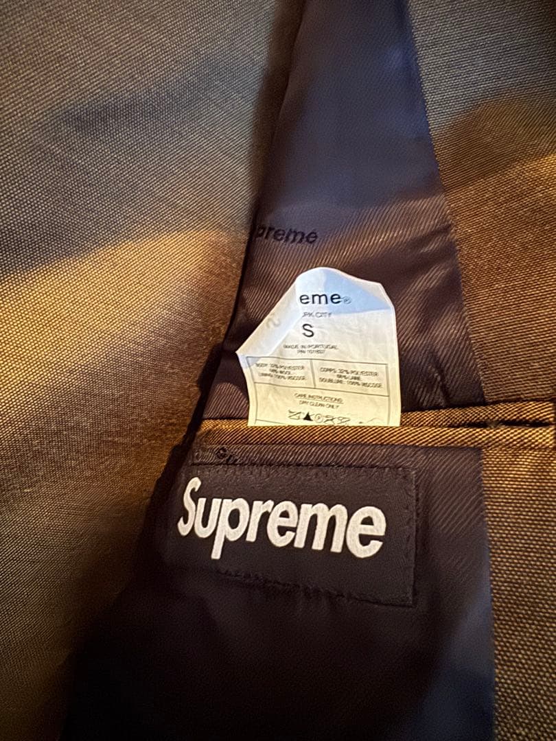 【S】Supremeシュプリームスーツダークブラウンsharkskin suit