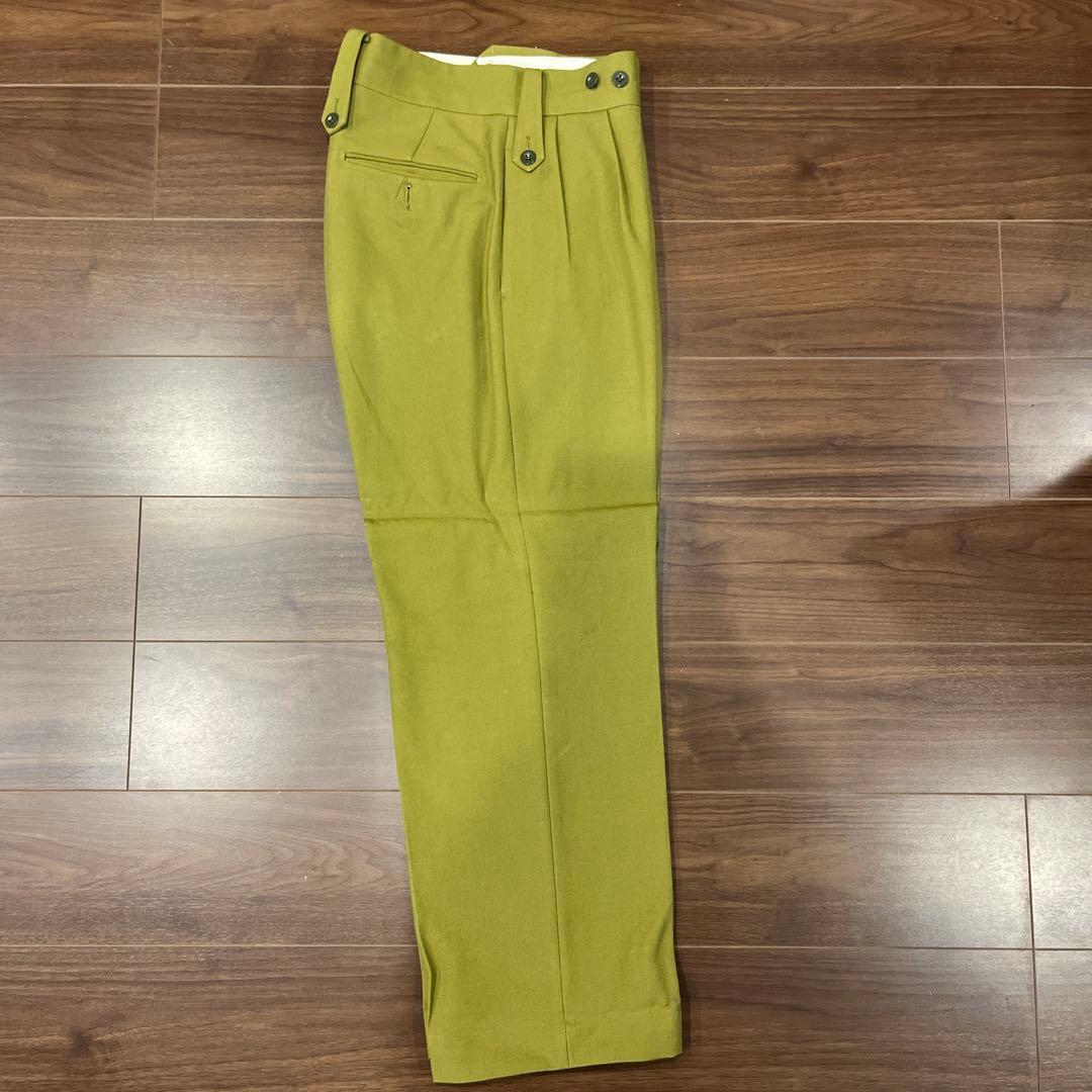 TANGENT オリーブグリーン ダブルボタンスラックス