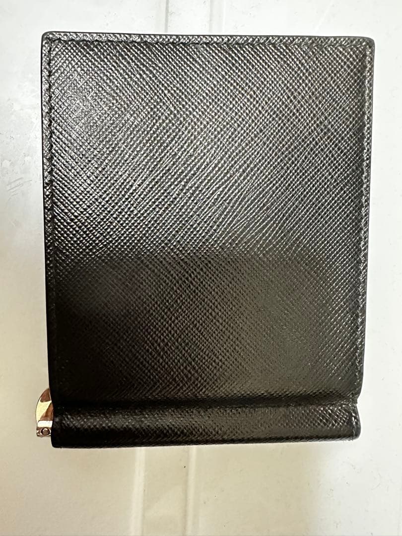 PRADA ブラック レザー マネークリップ