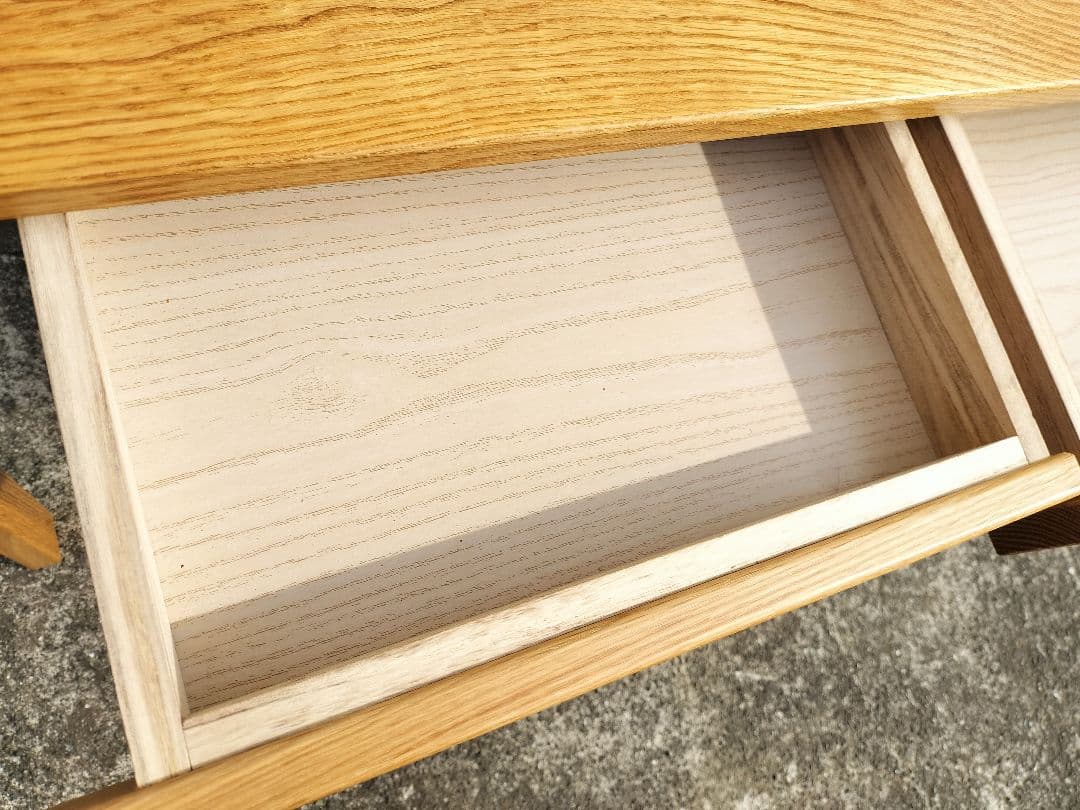 MUJI 無印 オーク 無垢材デスク（引出・足元棚付)