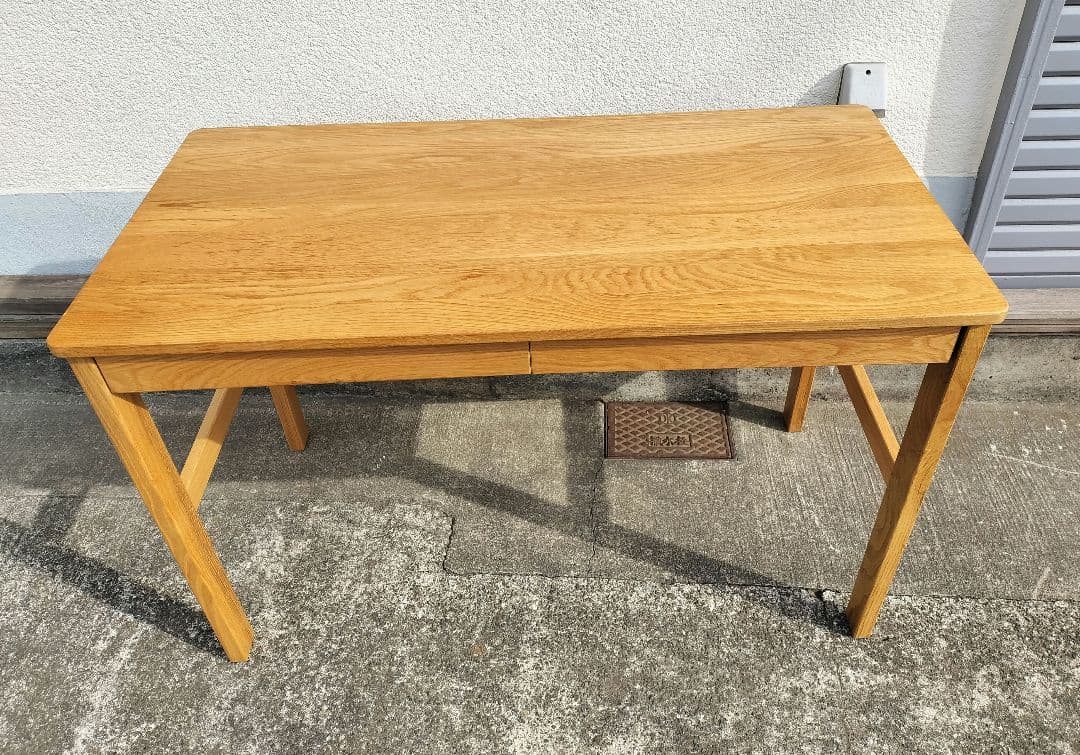 MUJI 無印 オーク 無垢材デスク（引出・足元棚付)