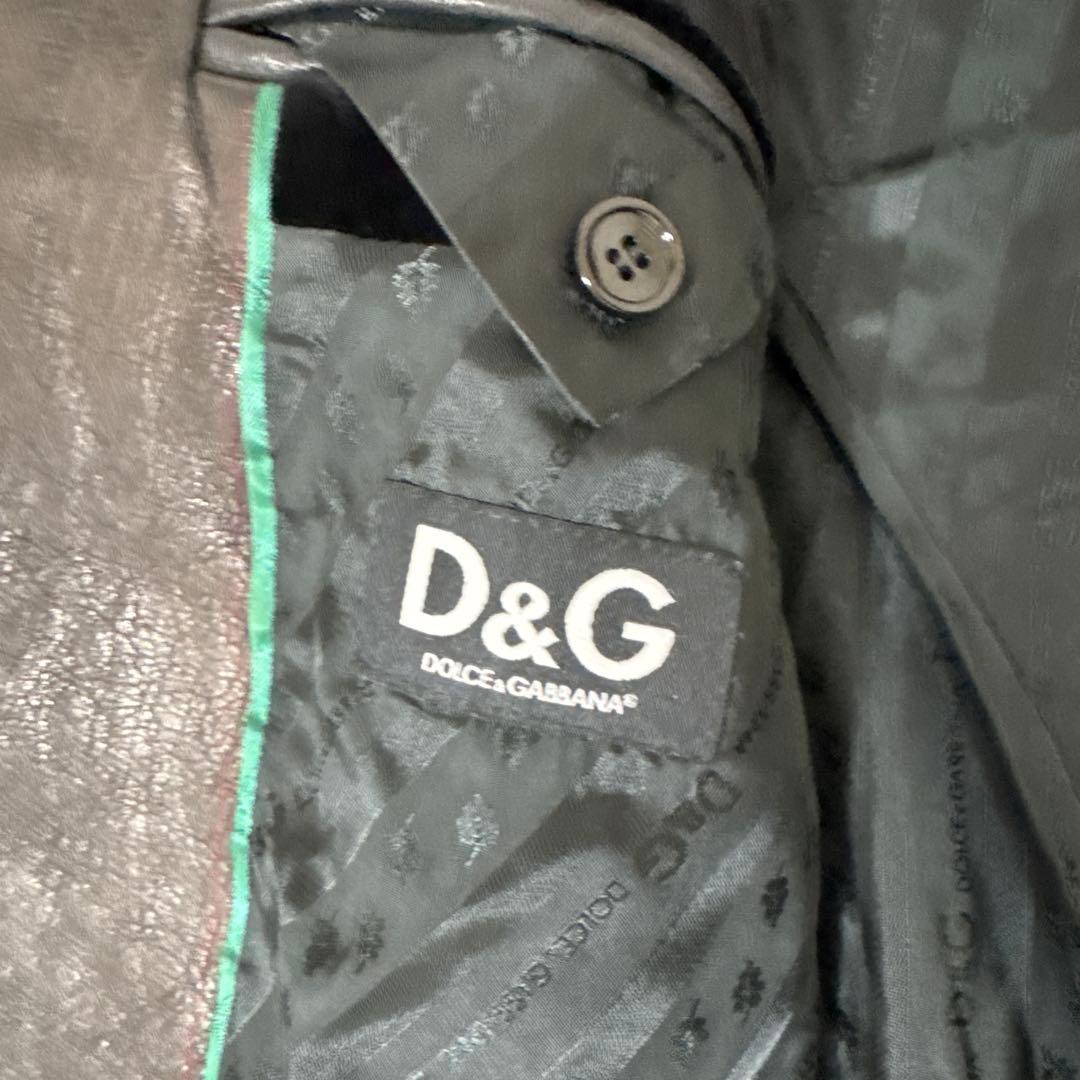D＆G ドルチェ&ガッバーナ　ベロア　チェスターコート　黒　48