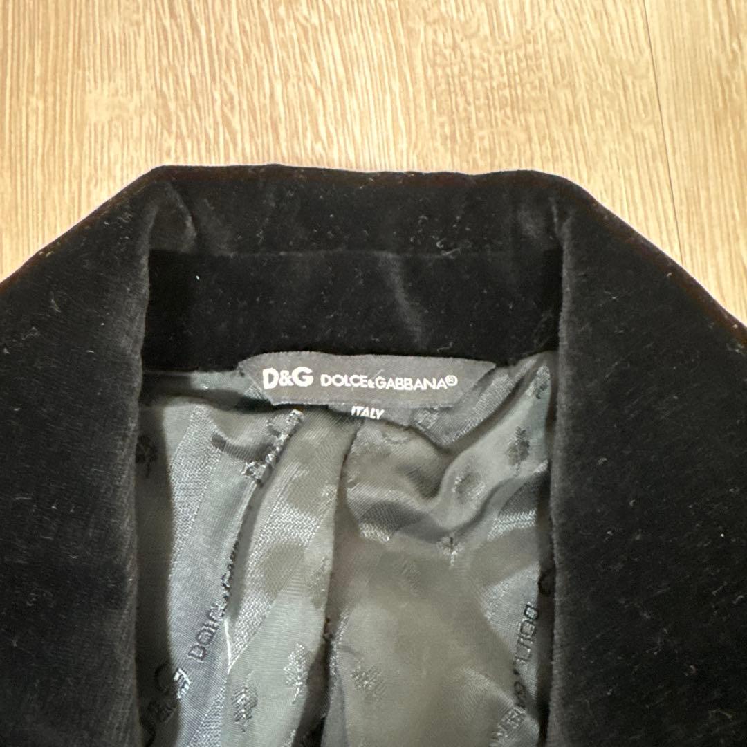 D＆G ドルチェ&ガッバーナ　ベロア　チェスターコート　黒　48
