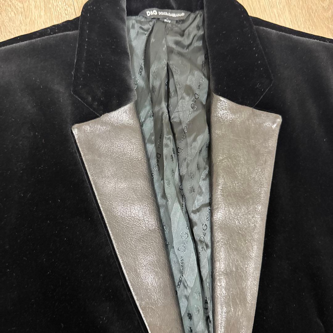 D＆G ドルチェ&ガッバーナ　ベロア　チェスターコート　黒　48