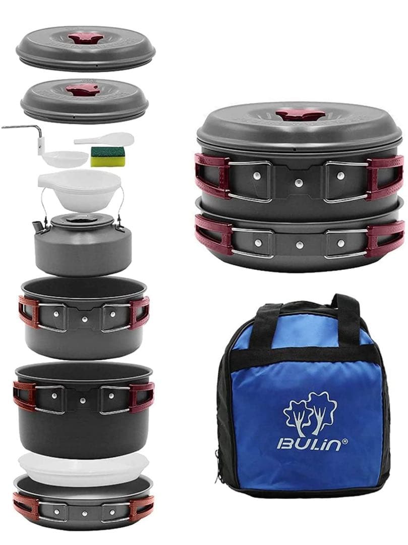 キャンプ鍋 クッカー14点セット アウトドア鍋 アウトドアクッカー アルミニウム