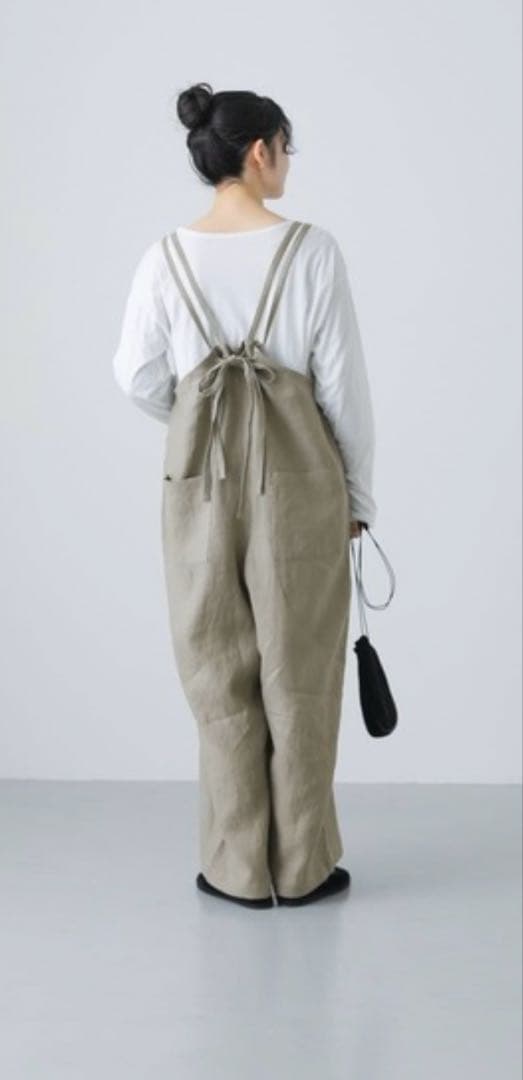 かぐれ　リネンサロペット　ベージュ