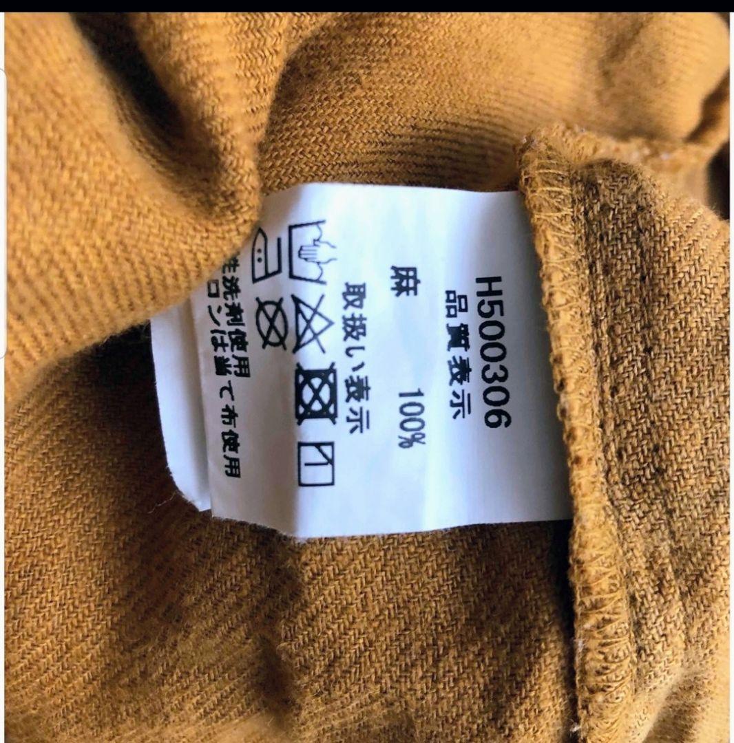 ichi Antiquites マスタード リネンビエラワンピース