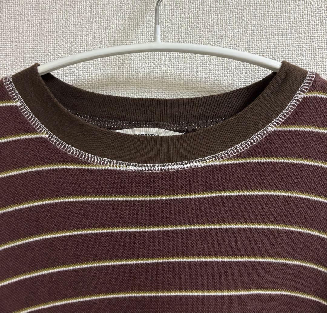 タグ付き TODAYFUL Border Long T-shirts チョコ