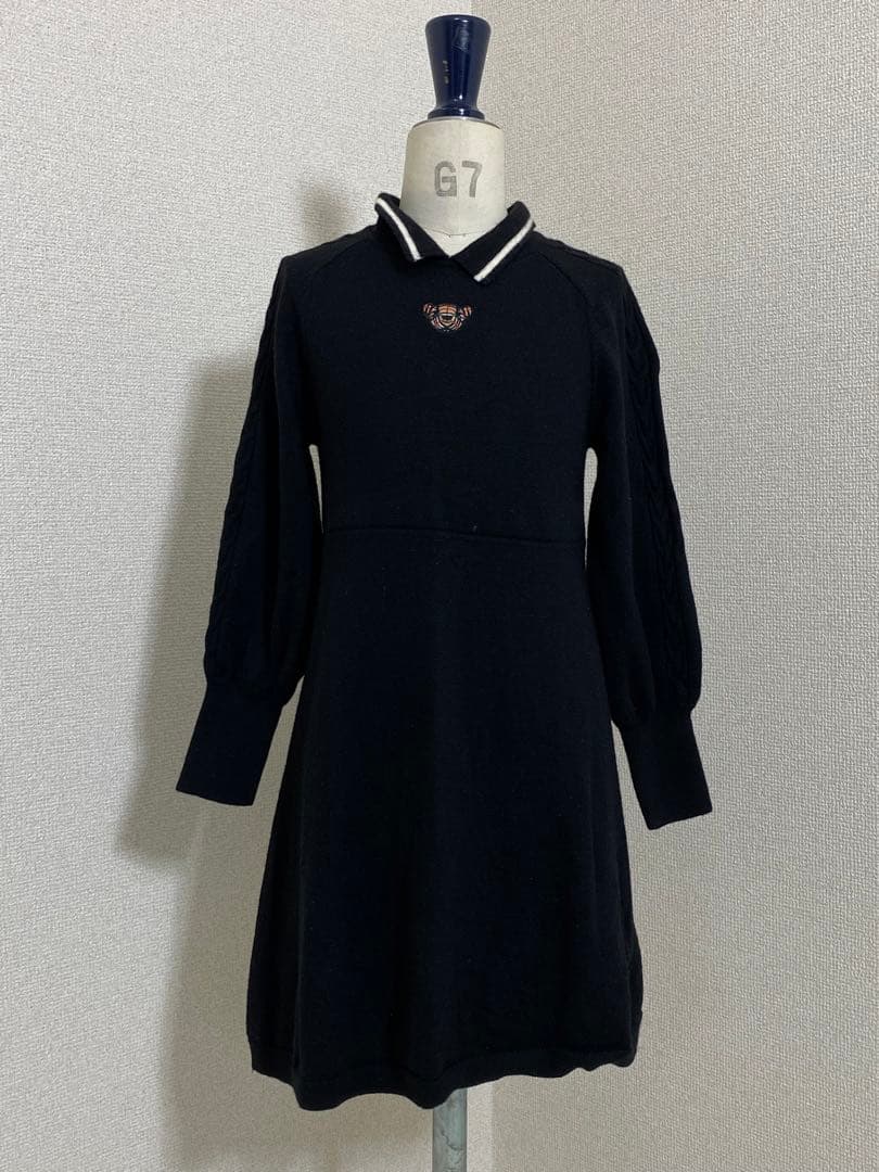 6142. BURBERRY LONDON くま ノバチェック ニットワンピース