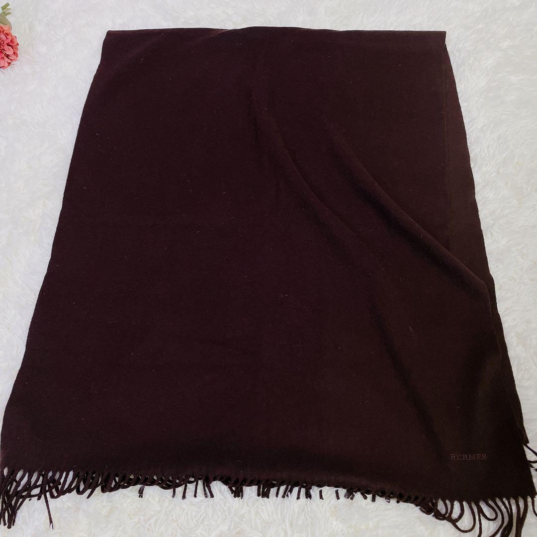 美品　エルメス　大判　マフラー　ストール　ショール　カシミヤ100% ロゴ入