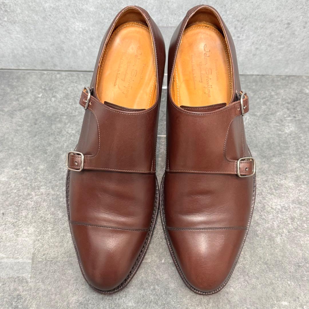 ジャランスリワヤ　ダブルモンク カーフレザー ブラウン 茶 革 【7】25cm