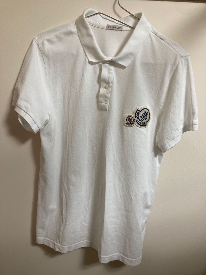 MONCLER ホワイト ポロシャツ Mサイズ モンクレール