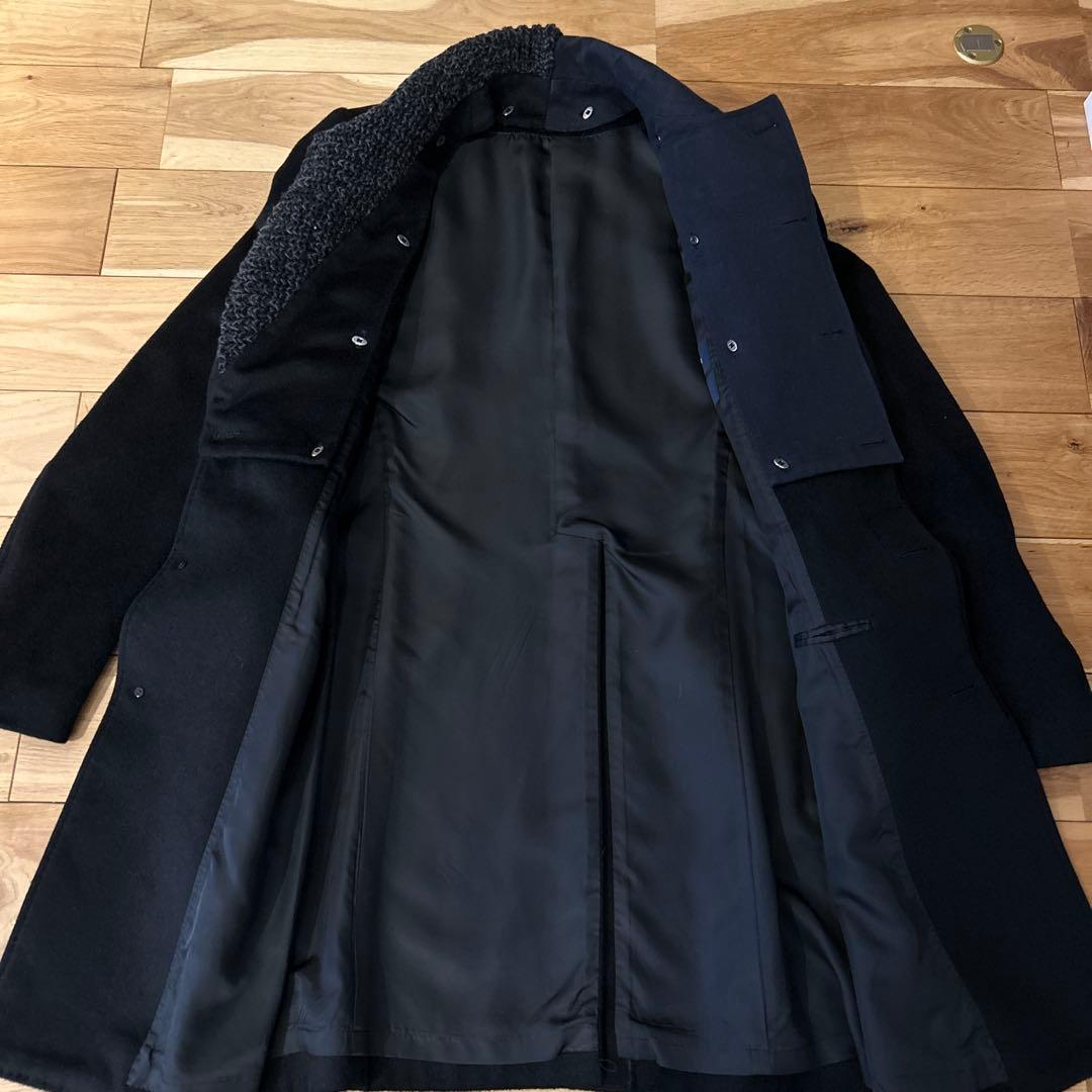 ミハラヤスヒロ アンゴラウール ドッキングチェスターコート BK 44