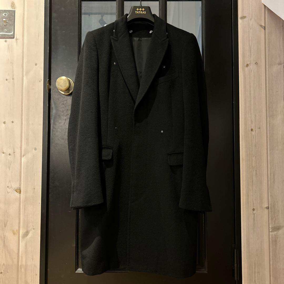 ミハラヤスヒロ アンゴラウール ドッキングチェスターコート BK 44