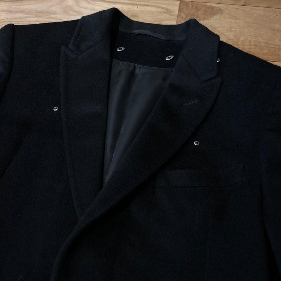 ミハラヤスヒロ アンゴラウール ドッキングチェスターコート BK 44