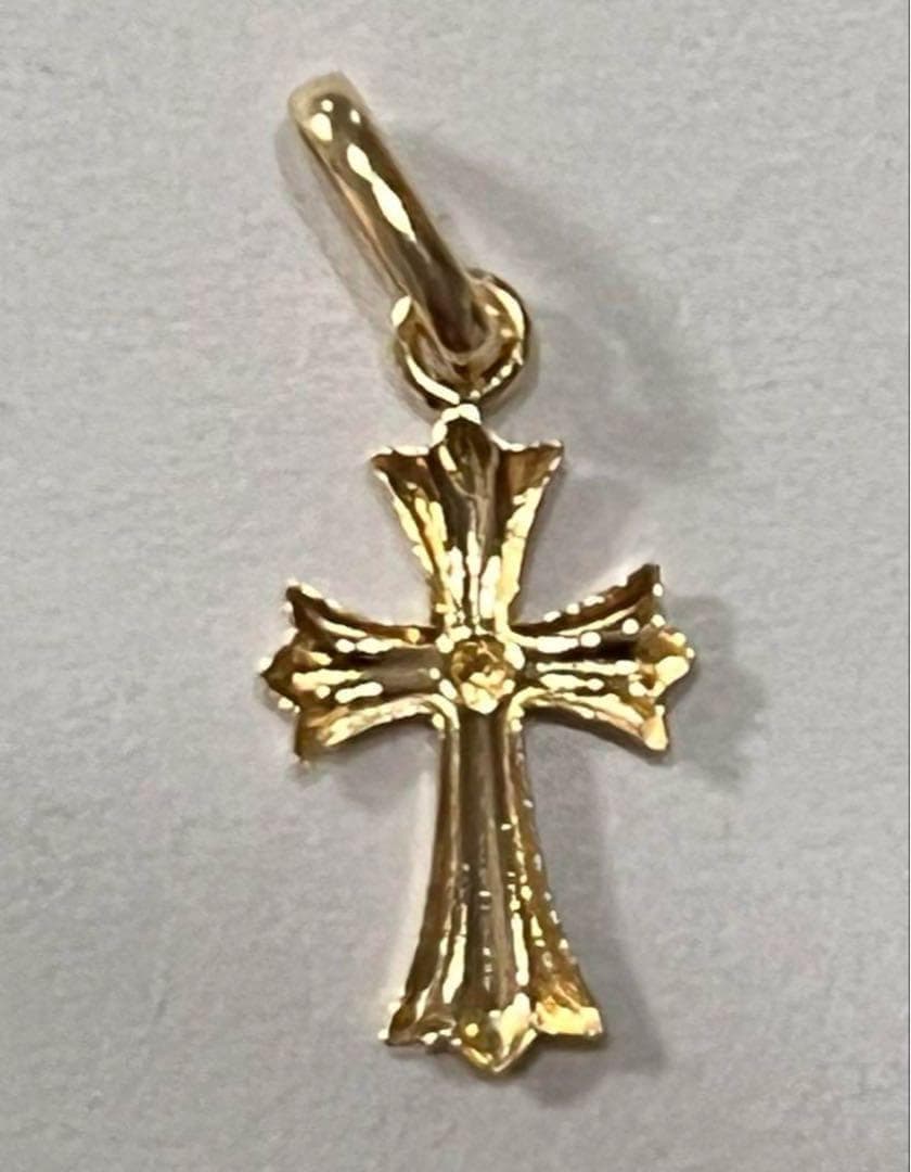 SALE‼️K18 クロス 18K ネックレス トップ 刻印 18金 18KYG