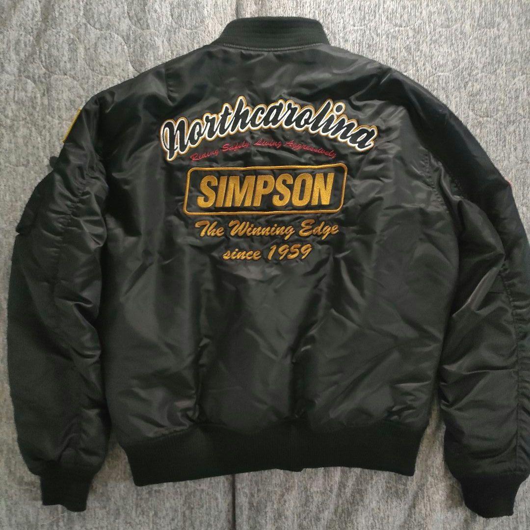 希少サイズ 3L SIMPSON MA-1 フード着脱可 フライトジャケット 黒