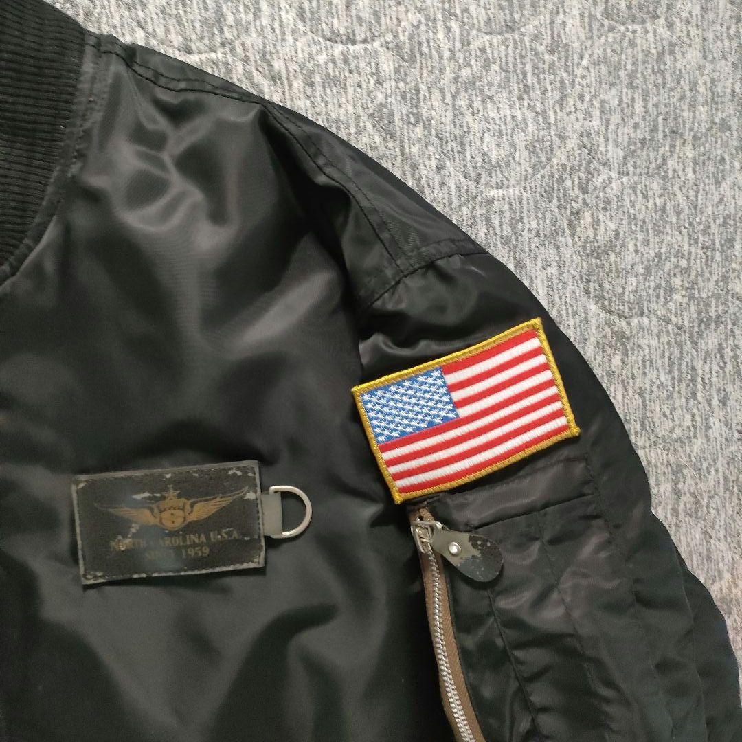 希少サイズ 3L SIMPSON MA-1 フード着脱可 フライトジャケット 黒