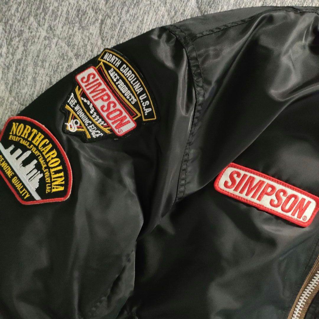 希少サイズ 3L SIMPSON MA-1 フード着脱可 フライトジャケット 黒