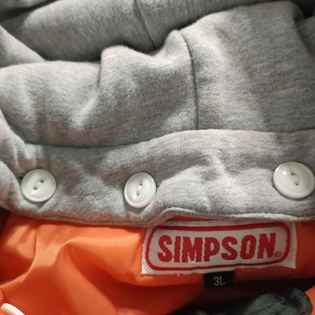 希少サイズ 3L SIMPSON MA-1 フード着脱可 フライトジャケット 黒