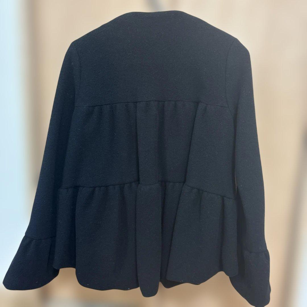 YOKO CHAN ノーカラージャケット ブラック