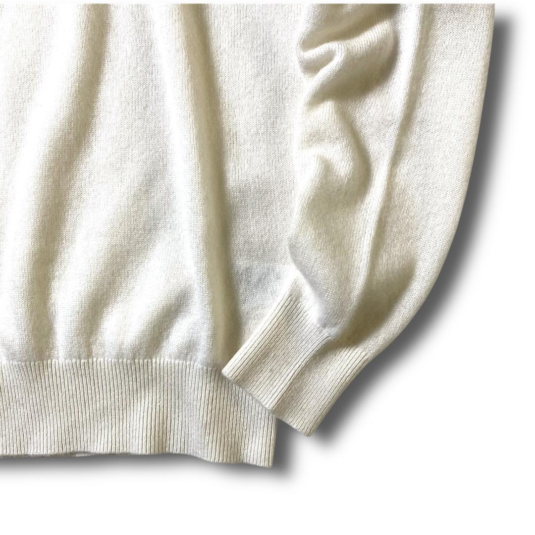 0 パーリーゲイツ カシミヤ100% ロゴ刺繍 ニット セーター 白 定3.3万