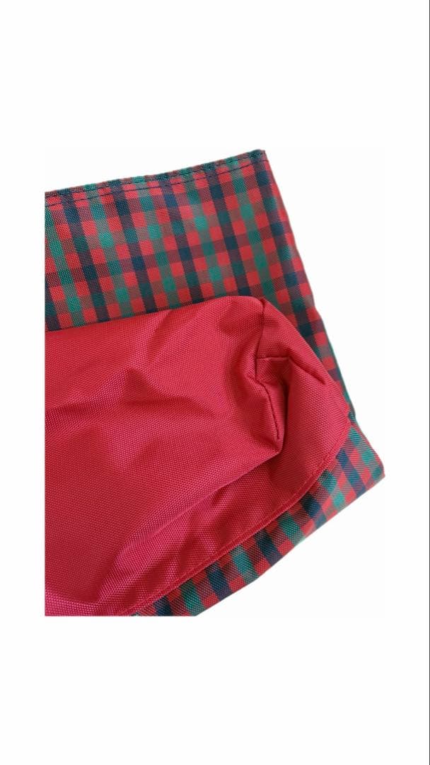 【美品】ファミリア 赤チェック トートバッグ