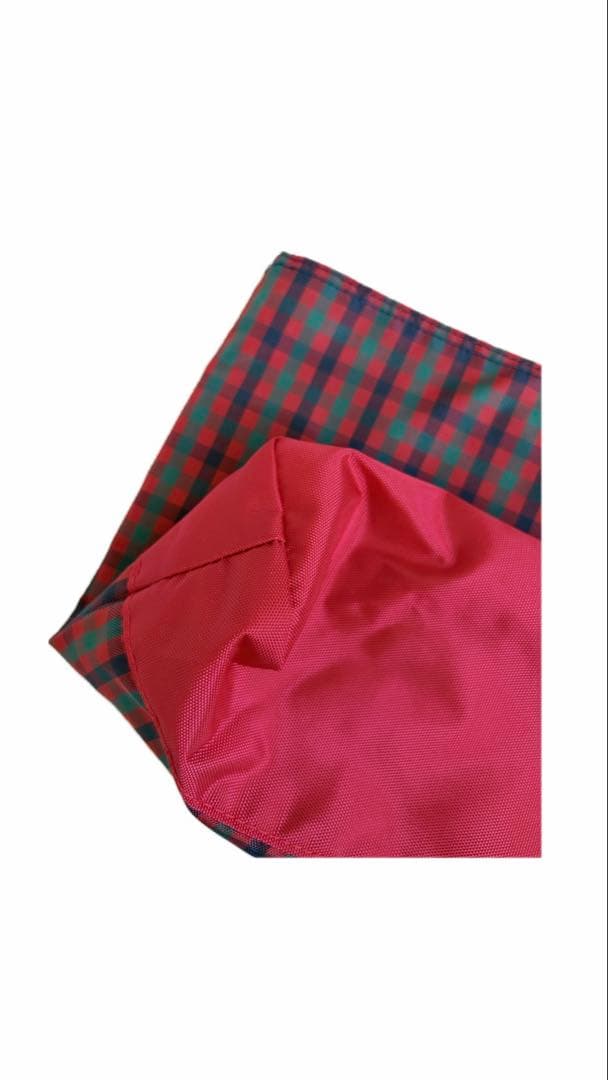 【美品】ファミリア 赤チェック トートバッグ