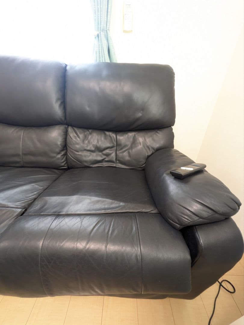 NITORI ニトリ 電動リクライニングソファ 3人掛け ブラック 動作確認済