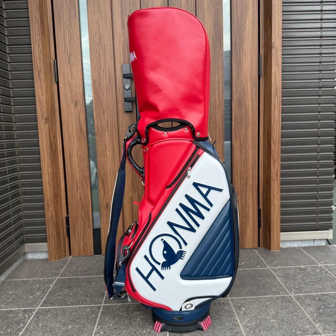 【KAZUKI様】【備品】HONMA キャディバッグ 赤 白