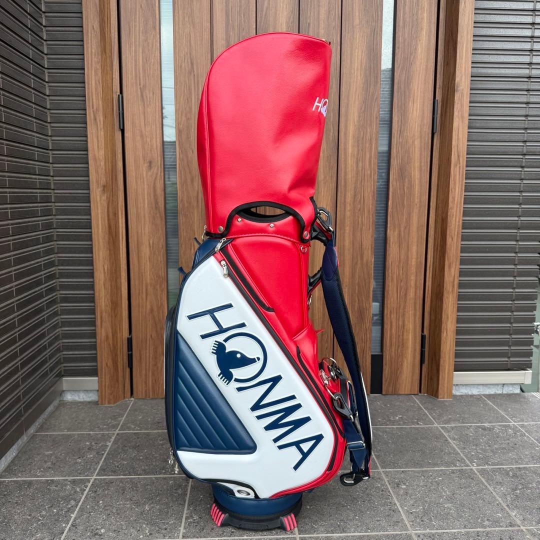 【KAZUKI様】【備品】HONMA キャディバッグ 赤 白