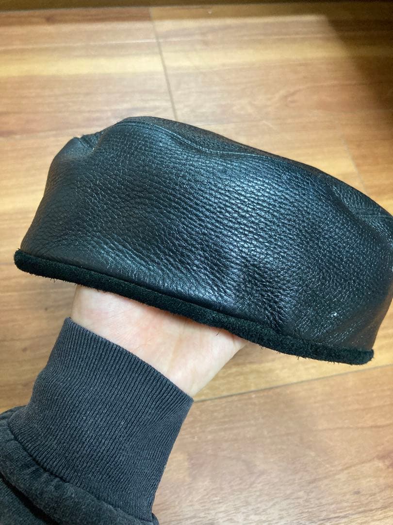 SOLARIS&CO レザーハット、ベレー帽/黒